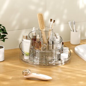 Rotating Makeup Organizer Box, Plastic Storage Rack for Lipsticks, Ideal for Desktop Vanity and Bathroom Use – Cosmetic Storage Box Manufacturer
