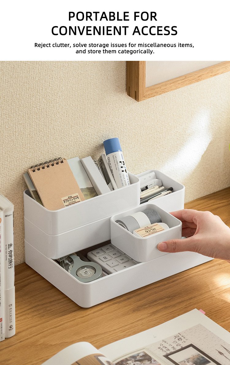 Desktop Storage Box - Multi-purpose Organizer for Efficient Desk Tidying and Small Items Sorting