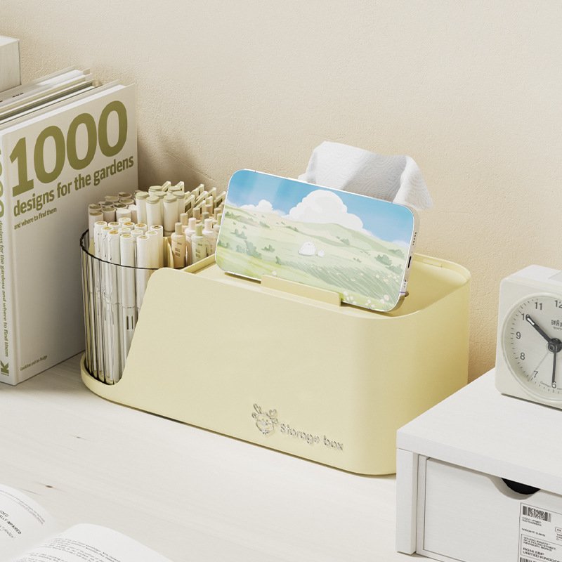 Desktop Tissue Box for Home, Living Room Napkin Holder, Dining Table Coffee Table Remote Control Storage, Simple Wall-mounted Design - Image 4